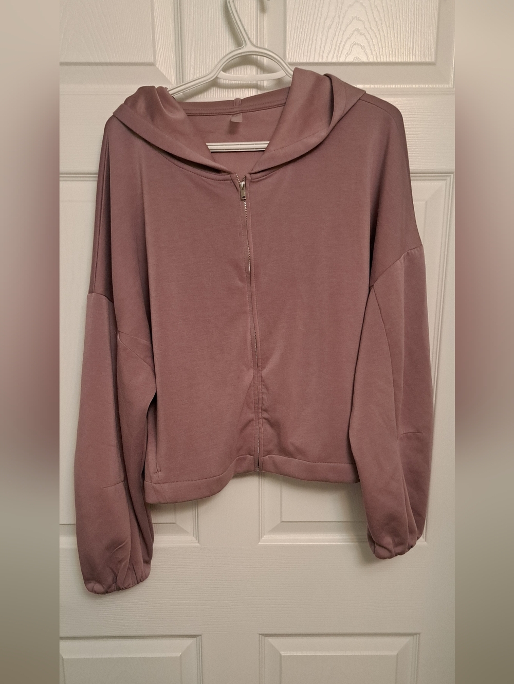Mauve Zip-Up Hooded Sweatshirt Hyba Size XXL Soft Material